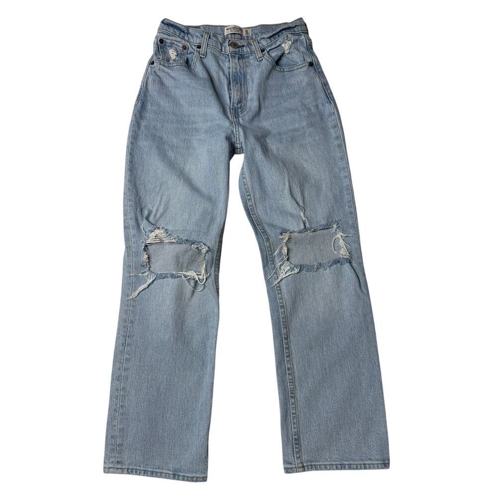 Abercrombie The 90s Straight Jeans 26 2XS Ultra High Rise Distressed